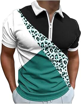 トップス 5351 pour les hommes leopard polo Leopard Men's Polo Shirts Short Sleeve Pink Leopard Print Polo